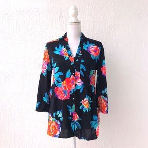 Anthropologie Maeve Floral Print Blouse